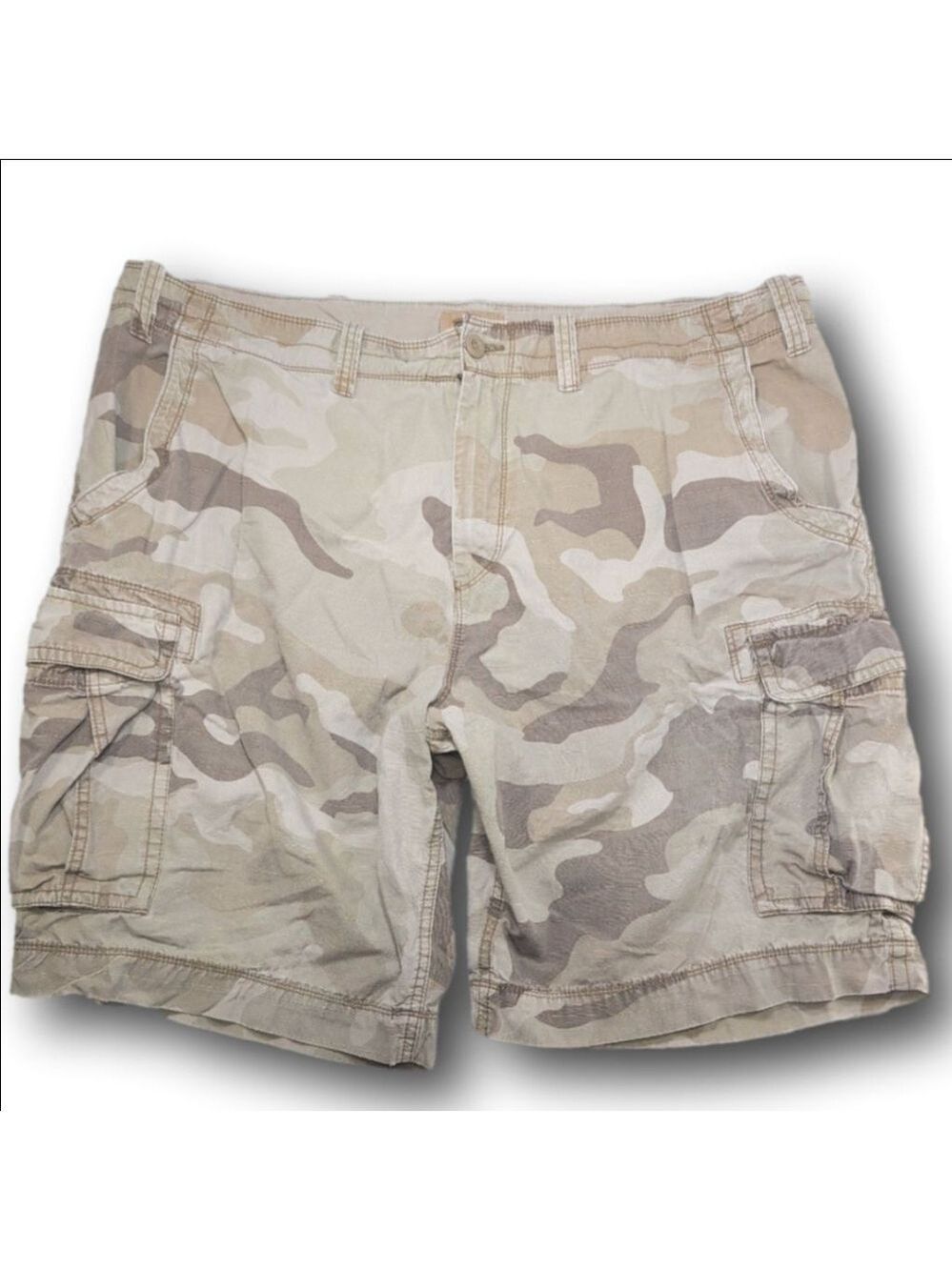 Men's The Foundry Supply Co. Cargo Shorts Waist 46 Beige Brown Camo